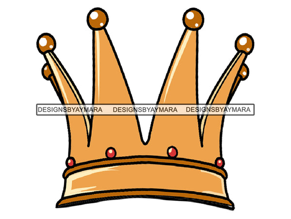 Crown Headwear Royalty Queen Royal Person King Authority Coronation Diadem Gold Jewelry .PNG .SVG Clipart Vector Cricut Cut Cutting