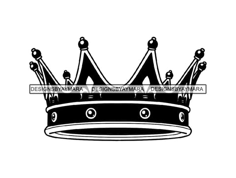 Crown Headwear Royalty Queen Royal Person King Authority Coronation Diadem Gold Jewelry .PNG .SVG Clipart Vector Cricut Cut Cutting