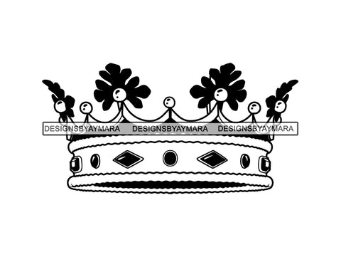 Crown Headwear Royalty Queen Royal Person King Authority Coronation Diadem Gold Jewelry .PNG .SVG Clipart Vector Cricut Cut Cutting