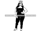 Afro Beautiful Black Woman SVG BBW Big And Bougie African American Ethnicity Queen Diva Classy Lady  .SVG .EPS .PNG Vector Clipart Cricut Circuit Cut Cutting