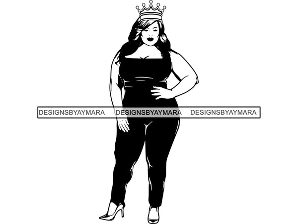 Afro Beautiful Black Woman SVG BBW Big And Bougie African American Ethnicity Queen Diva Classy Lady  .SVG .EPS .PNG Vector Clipart Cricut Circuit Cut Cutting