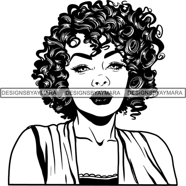Afro Latin Woman SVG Curly Hairstyle Cutting Files For Silhouette Cricut and More