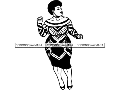 Afro Beautiful Black Woman SVG BBW Big And Bougie African American Ethnicity Queen Diva Classy Lady  .SVG .EPS .PNG Vector Clipart Cricut Circuit Cut Cutting