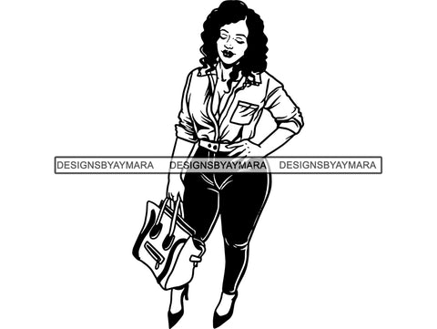 Afro Beautiful Black Woman SVG BBW Big And Bougie African American Ethnicity Queen Diva Classy Lady  .SVG .EPS .PNG Vector Clipart Cricut Circuit Cut Cutting