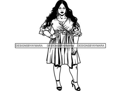 Afro Beautiful Black Woman SVG BBW Big And Bougie African American Ethnicity Queen Diva Classy Lady  .SVG .EPS .PNG Vector Clipart Cricut Circuit Cut Cutting