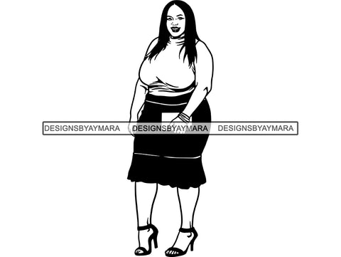 Afro Beautiful Black Woman SVG BBW Big And Bougie African American Ethnicity Queen Diva Classy Lady  .SVG .EPS .PNG Vector Clipart Cricut Circuit Cut Cutting