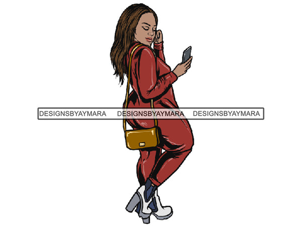 Afro Thick BBW Woman African American Ethnicity Queen Diva Classy Lady Beautiful Big And Bougie  PNG JPG EPS Vector Clipart