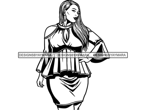 Afro Beautiful Black Woman SVG BBW Big And Bougie African American Ethnicity Queen Diva Classy Lady  .SVG .EPS .PNG Vector Clipart Cricut Circuit Cut Cutting