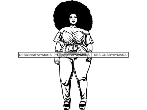 Afro Beautiful Black Woman SVG BBW Big And Bougie African American Ethnicity Queen Diva Classy Lady  .SVG .EPS .PNG Vector Clipart Cricut Circuit Cut Cutting