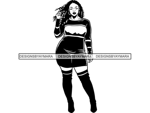 Afro Beautiful Black Woman SVG BBW Big And Bougie African American Ethnicity Queen Diva Classy Lady  .SVG .EPS .PNG Vector Clipart Cricut Circuit Cut Cutting