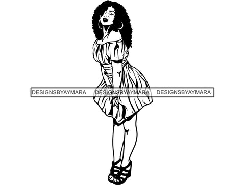 Afro Beautiful Black Woman SVG BBW Big And Bougie African American Ethnicity Queen Diva Classy Lady  .SVG .EPS .PNG Vector Clipart Cricut Circuit Cut Cutting