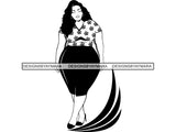 Afro Beautiful Big Woman SVG BBW Big And Bougie Queen Diva Classy Lady  .SVG .EPS .PNG Vector Clipart Silhouette Cricut Circuit Cut Cutting