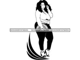 Afro Beautiful Black Woman SVG BBW Big And Bougie Queen Diva Classy Lady  .SVG .EPS .PNG Vector Clipart Silhouette Cricut Circuit Cut Cutting