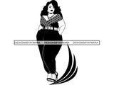 Afro Beautiful Black Woman SVG BBW Big And Bougie Queen Diva Classy Lady  .SVG .EPS .PNG Vector Clipart Silhouette Cricut Circuit Cut Cutting