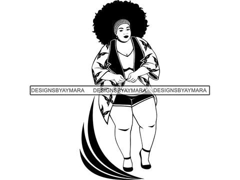 Afro Beautiful Black Woman SVG BBW Big And Bougie Queen Diva Classy Lady  .SVG .EPS .PNG Vector Clipart Silhouette Cricut Circuit Cut Cutting