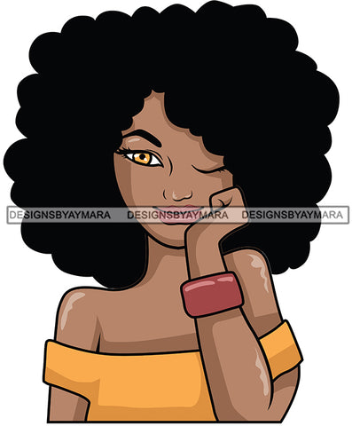 Black Woman Character Big Afro JPG PNG Clipart Cricut Silhouette Cut Cutting