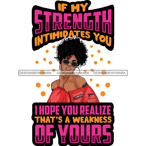 If My Strength Intimidates You With Sassy Woman In Red SVG JPG PNG Vector Clipart Cricut Silhouette Cut Cutting