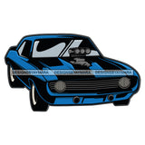 Blue Black And  Striped Muscle Car SVG Cutting Vector Files Artwork for Cricut Silhouette And More