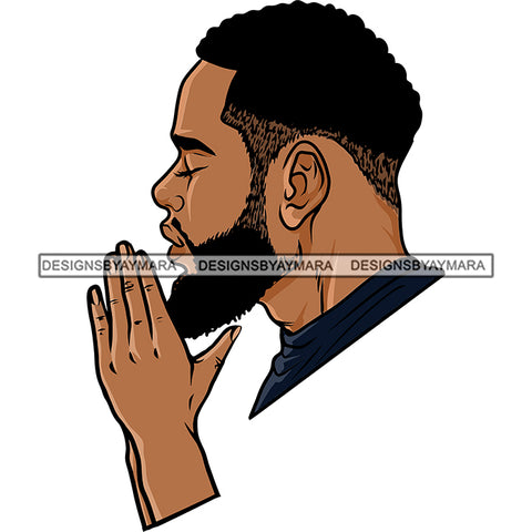 Afro Man Praying God Lord Quotes Prayers Hands Pray Religion Holy Worship Hope Faith Spiritual PNG JPG Cutting Designs