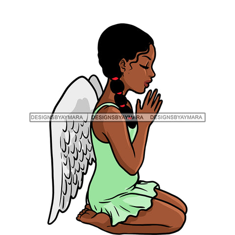 Angel  Praying Green Dress With Wings   JPG PNG  Clipart Cricut Silhouette Cut Cutting