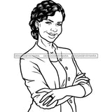 Afro Mature Woman Posing Portrait Nubian Classy Flawless Black Magic Short Curly Hairstyle B/W SVG JPG PNG Designs Cricut Silhouette Cut Cuttings