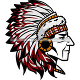 Native American Chief Man Warrior Symbols War Bonnet Black Red White Headdress Headband Feathers Tribes Native  Skillz JPG PNG  Clipart Cricut Silhouette Cut Cutting