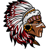 Native American Warrior Man Symbols Face Painting War Bonnet Black Red White Headdress Headband Feathers Tribes Native  Skillz JPG PNG  Clipart Cricut Silhouette Cut Cutting