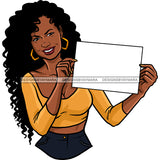 Black Queen Holding A Sign Banner Up JPG PNG  Clipart Cricut Silhouette Cut Cutting