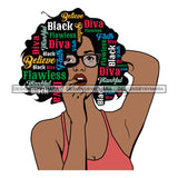 Black Flawless Diva  SVG JPG PNG Vector Clipart Cricut Silhouette Cut Cutting