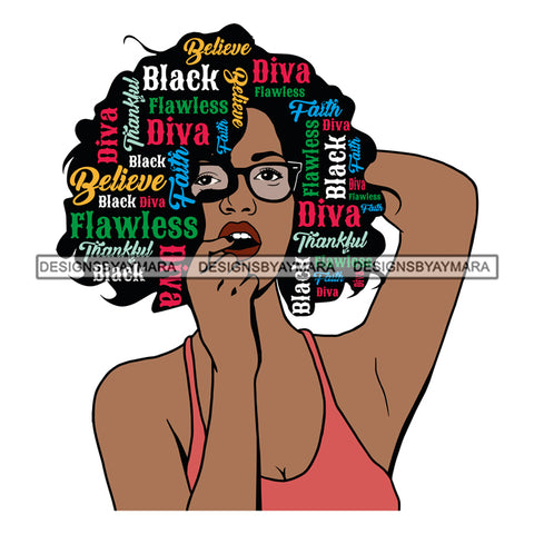 Black Flawless Diva  SVG JPG PNG Vector Clipart Cricut Silhouette Cut Cutting