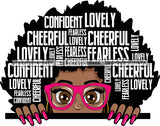 Afro Cute Peeking Lili Big Afro Puff Hair Quotes Wearing Glasses Black Girl Magic Melanin Popping Hipster Girl SVG JPG PNG Layered Cutting Files For Silhouette Cricut and More