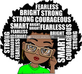 Afro Cute Lili Woman Wearing Glasses Big Afro Puff Hair Quotes Black Girl Magic Melanin Popping Hipster Girl SVG JPG PNG Layered Cutting Files For Silhouette Cricut and More