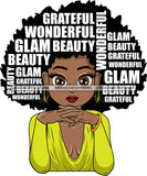 Afro Cute Lili Woman Big Afro Puff Hair Quotes Black Girl Magic Melanin Popping Hipster Girl SVG JPG PNG Layered Cutting Files For Silhouette Cricut and More