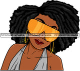 Afro Lola Woman Fashion Gold Yellow Sunglasses Shades Locs Hair Gray Top  SVG Cutting Vector Files Artwork for Cricut Silhouette And More