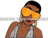 Afro Lola Woman Fashion Gold Yellow Sunglasses Shades Short Hair Gray Top  SVG Cutting Vector Files Artwork for Cricut Silhouette And More