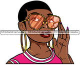 Afro Lola Black Woman Wearing Fashion Glasses Short Haircut Hipster Black Girl Magic SVG Cutting Files For Silhouette Cricut More