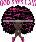 Afro Goddess God Says I Am Cancer Survivor Fighter Strong Woman Layered .SVG Cutting Files Silhouette Cricut Cut Cutting