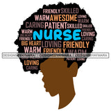 Afro Woman Black Nurse Profile Life Quotes Patient Thoughts Skilled SVG Cutting Files For Silhouette Cricut