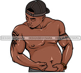 Sexy Shirtless Black Man Wearing A Cap JPG PNG Clipart Cricut Silhouette Cut Cutting