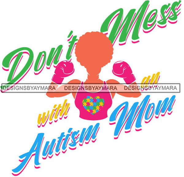 Autism Support Autism Awareness Strong Mom True Love SVG JPG PNG Vector Clipart Cricut Silhouette Cut Cutting