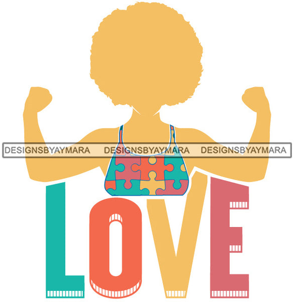 Autism Support Autism Awareness Strong Mom True Love SVG JPG PNG Vector Clipart Cricut Silhouette Cut Cutting