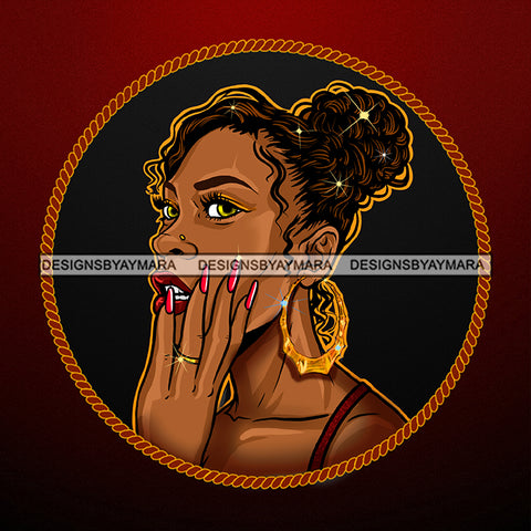 Afro Goddess Hustle Black Woman Hipster Girl Money Maker Nubian Queen Melanin PNG JPG