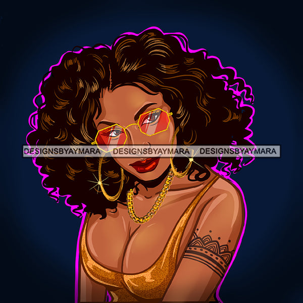 Afro Goddess Hustle Black Woman Hipster Girl Money Maker Nubian Queen Melanin PNG JPG