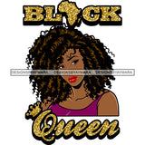 Afro Black Woman Sexy Queen Curly Hair Style SVG Cutting Files For Silhouette Cricut