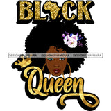 Afro Black  Queen Sexy Woman Flower Afro Hair Style SVG Cutting Files For Silhouette Cricut