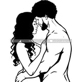 Nude Couple Holding Closing Eyes Sweet Lovers Romantic Honeymoon B/W SVG JPG PNG Vector Clipart Cricut Silhouette Cut Cutting