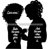 Couple Silhouette Love Quotes Soulmates Symbol Man Dreadlock Woman Curly Hairstyle B/W SVG JPG PNG Vector Clipart Cricut Silhouette Cut Cutting