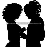 Couple Silhouette Lovers Soulmates Romantic Man Dreadlock Woman Curly Hairstyle B/W SVG JPG PNG Vector Clipart Cricut Silhouette Cut Cutting