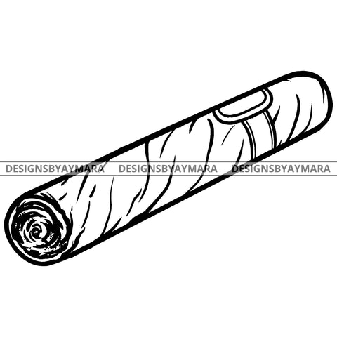 Cigar Tobacco Habano Smoke Nicotine Stylish Cultural B/W SVG JPG PNG Vector Clipart Cricut Silhouette Cut Cutting
