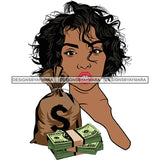 Afro Badass Goddess Gun Money Gangster Woman .SVG Cutting Files For Silhouette and Cricut and More!